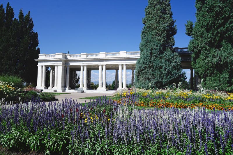 Flowers in Bloom at Chessman Park in Denver Colorado Stock Photo
