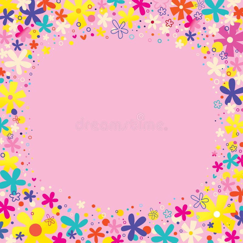 Flowers Border Nature Design Elements Stock Vector - Illustration of ...