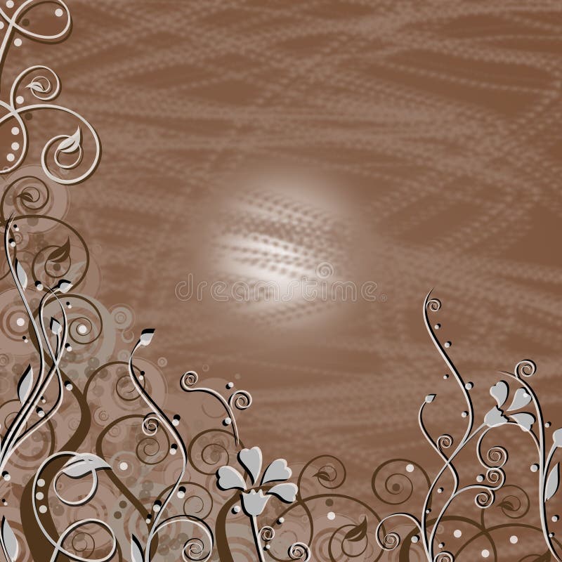 Flowers on Brown Background Stock Illustration Illustration of