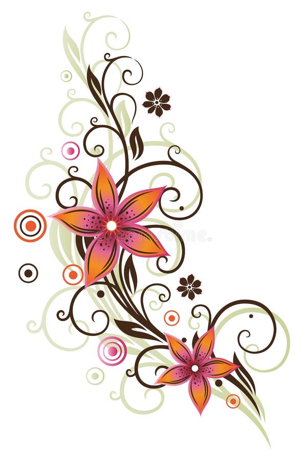 Flowers, Butterfly, Abstract Stock Vector - Illustration of frame ...
