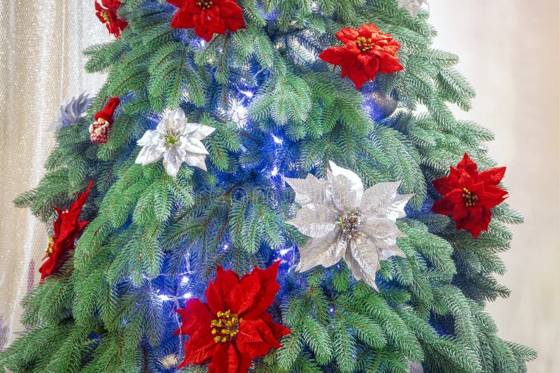 Flowers on Christmas Tree