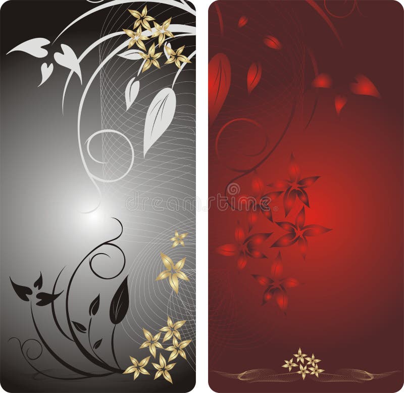 Flowers. Decorative backgrounds for two card