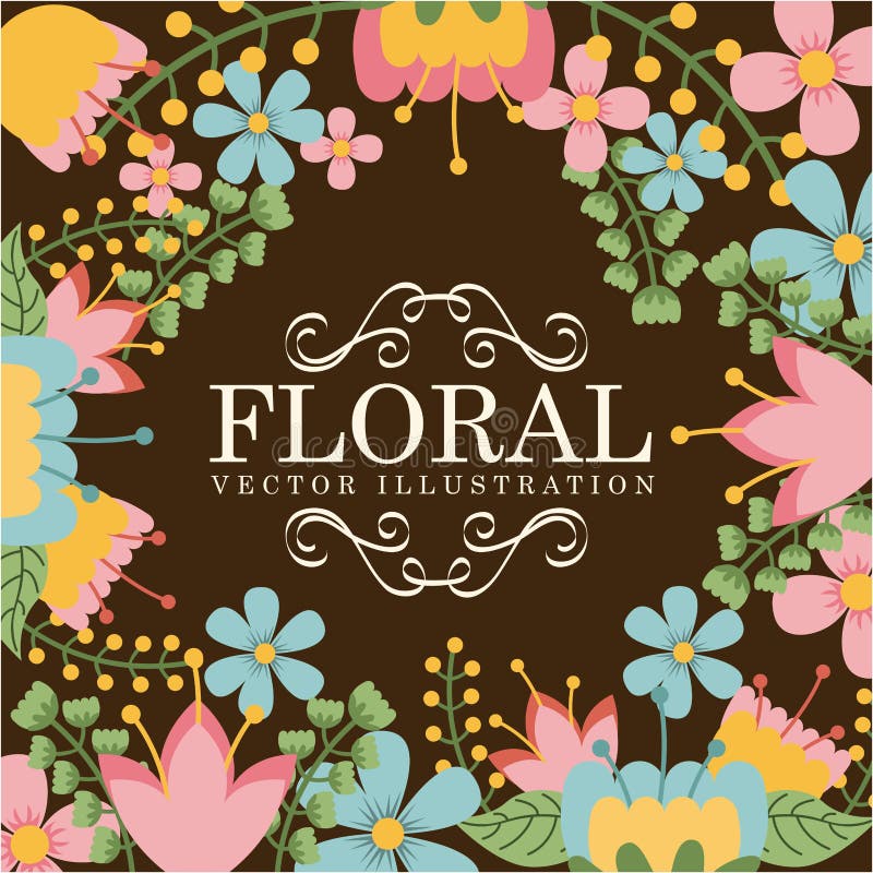 Flowers desin stock vector. Illustration of vector, decorative - 42769851