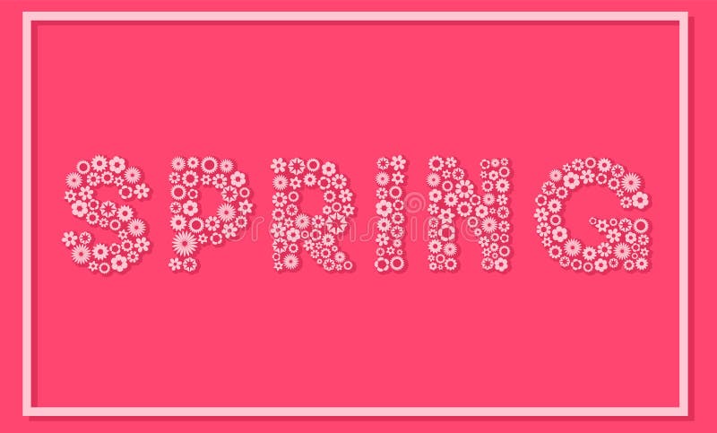 Flowers Forming Spring Word In Art Deco Font Stock Illustration Illustration Of Forming Design