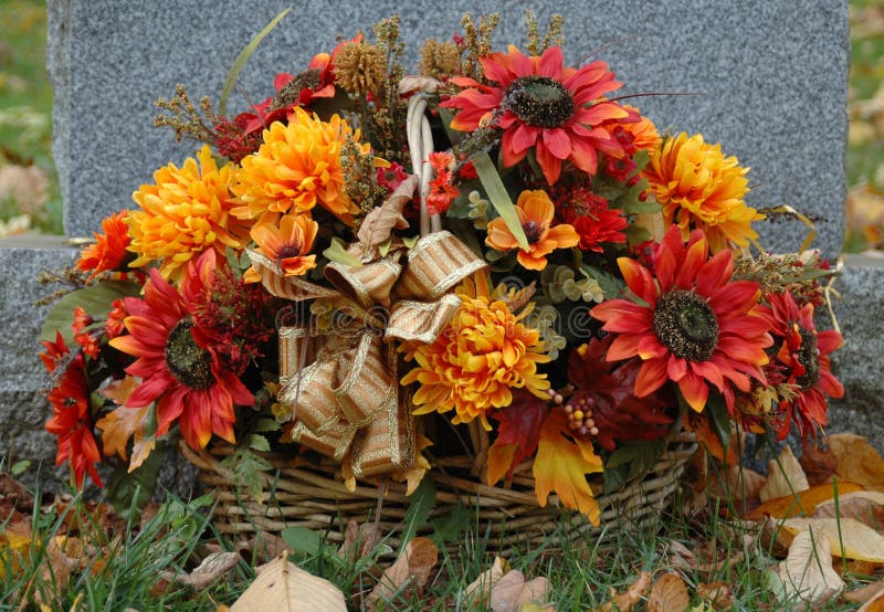 Flowers on a Grave stock photo. Image of bright, leaves 4055652