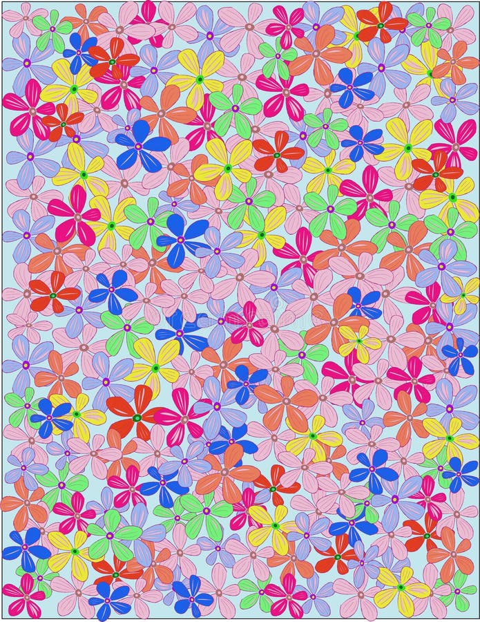 Colorful print flowers stock vector. Illustration of patterned - 56264730