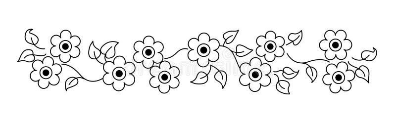 Flowers Line / divider stock vector. Illustration of ...