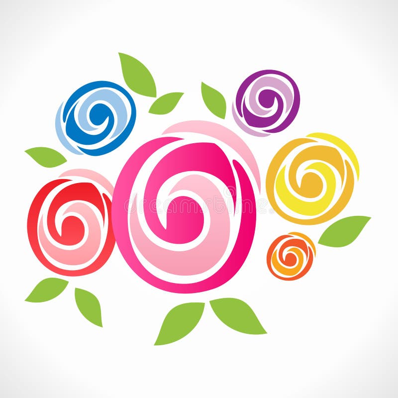 Flowers logo (icon ) vector illustration Flowers logo (icon ) vector illustration