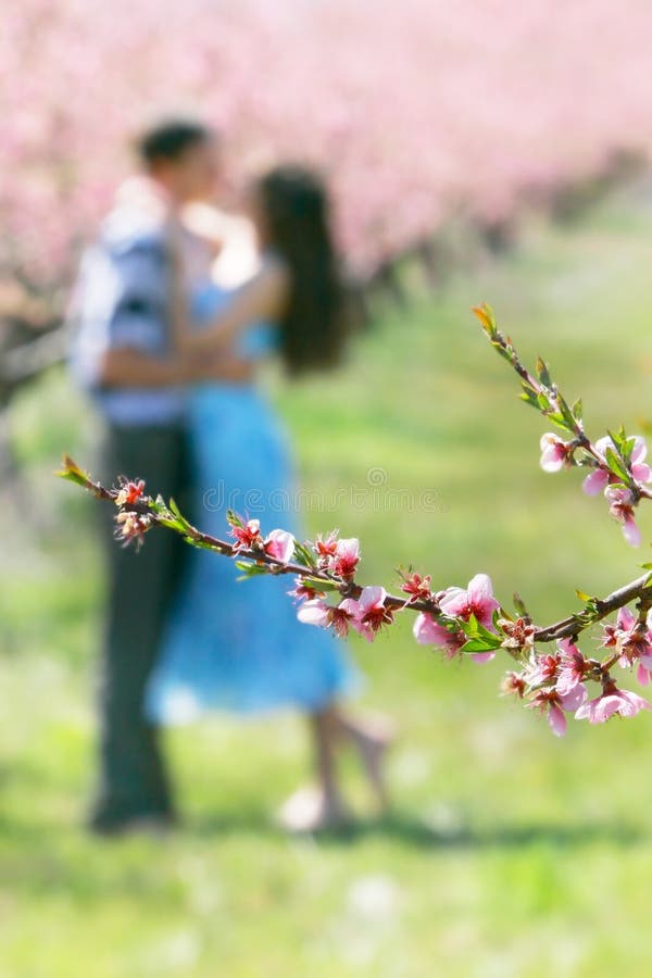 Flowers on loving couple background