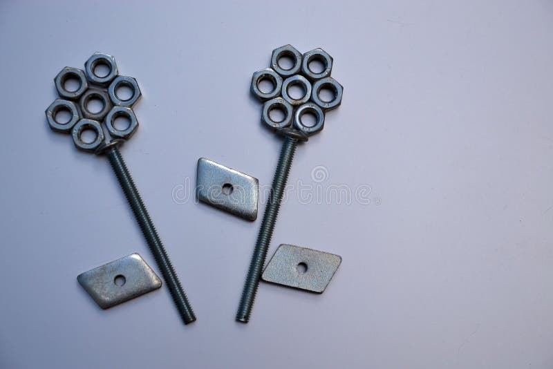 Flowers from the Nuts and Bolts Stock Image Image of metal, industry 40728653