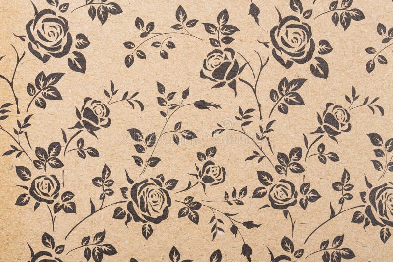 Flowers Pattern Paper for Textile Wallpaper Pattern Fills Covers Surface Print  Gift Wrap Scarf on Brown Kraft Paper Stock Photo - Image of folk, kraft:  130017242