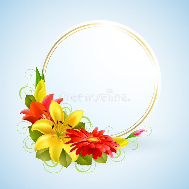 Flowers and place for text stock illustration