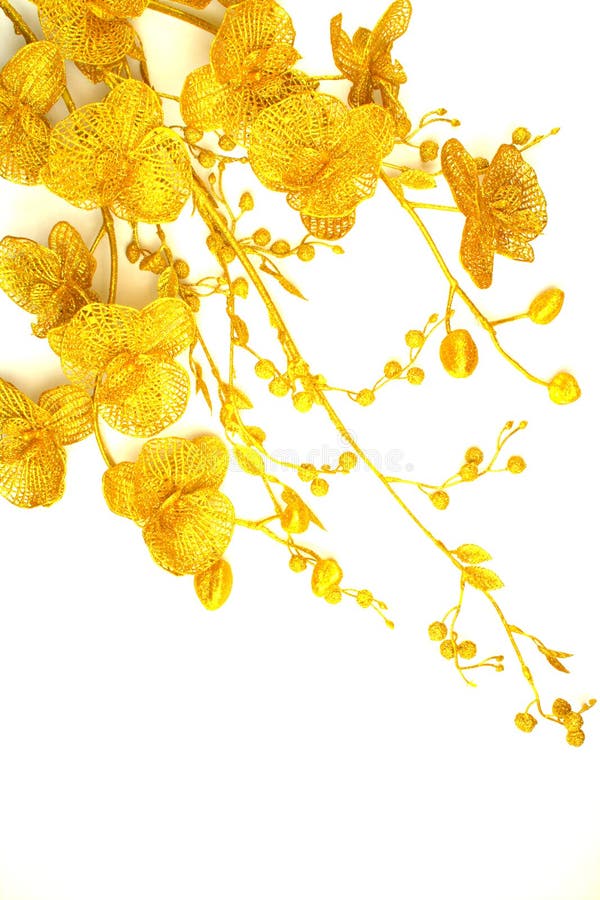 Flowers and Plants of Gold Color Stock Photo Image of decoration