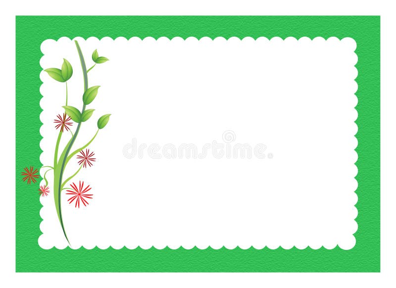 Flowers with scalloped border vector illustration Flowers with scalloped border vector illustration