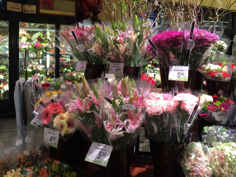 Bunch of Flowers Selling at Supermarket Editorial Stock Image Image