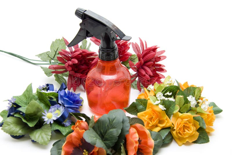 Flowers And Spraying Bottle Stock Photo Image of exempted, flower