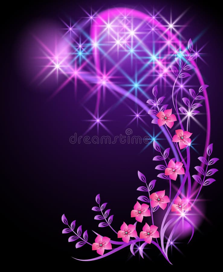 Flowers and stars stock vector. Illustration of beams 22846530