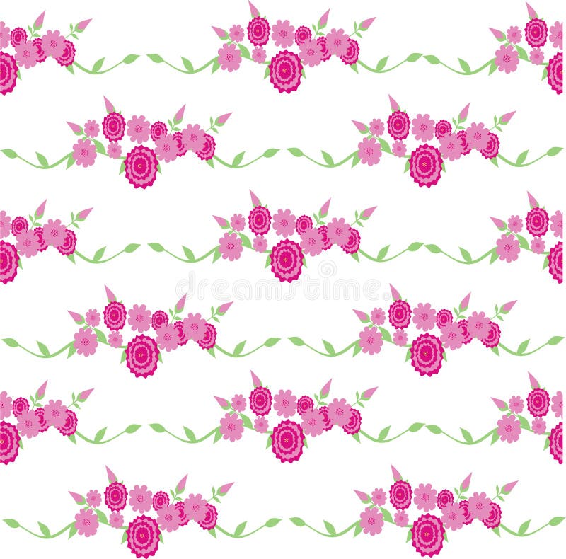 Flowers. Stems. Buds. a Pattern of Flowers. Stock Vector Illustration