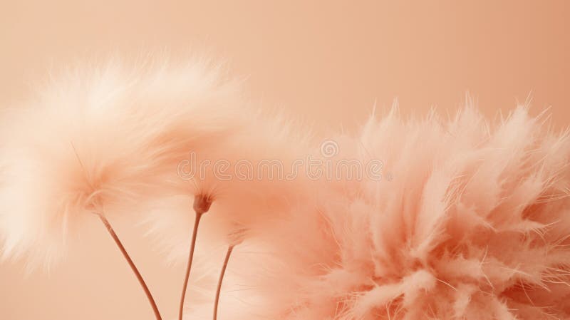 Flowers in subtle Peach Fuzz, a graceful and calming display stock photo
