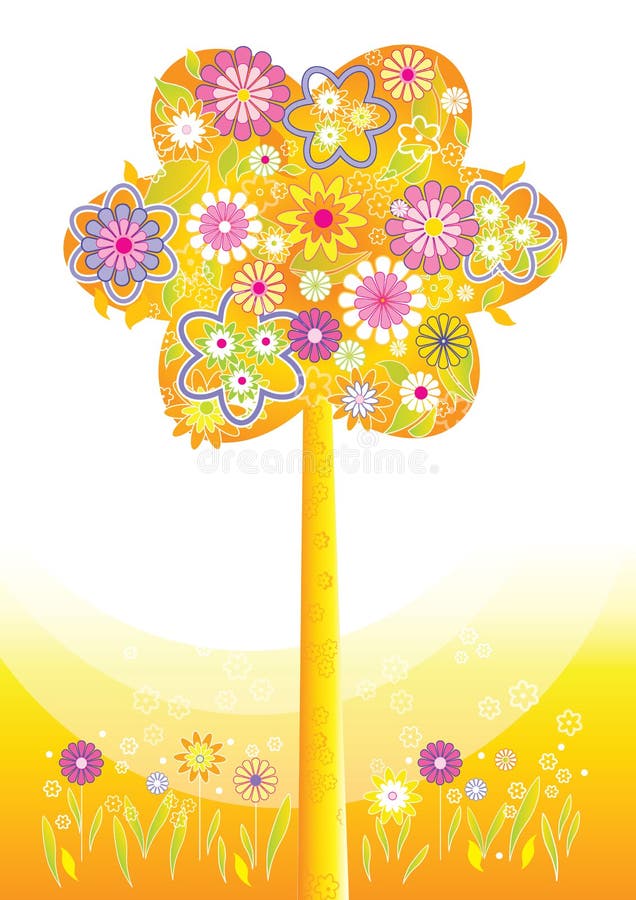 Flowers_tree royalty-vrije illustratie Flowers_tree royalty-vrije illustratie