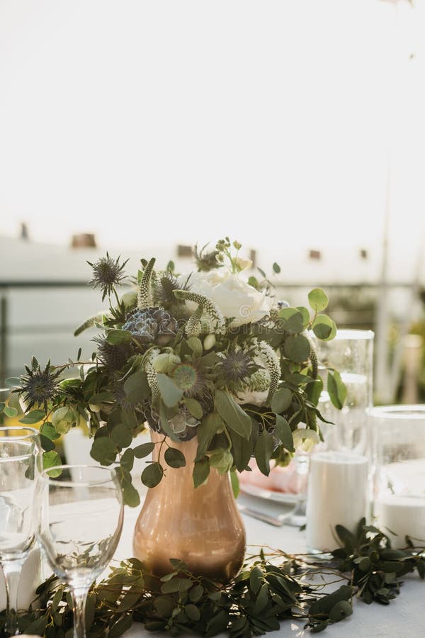 Flowers in a Vase on the Table Stock Image Image of formal, detail