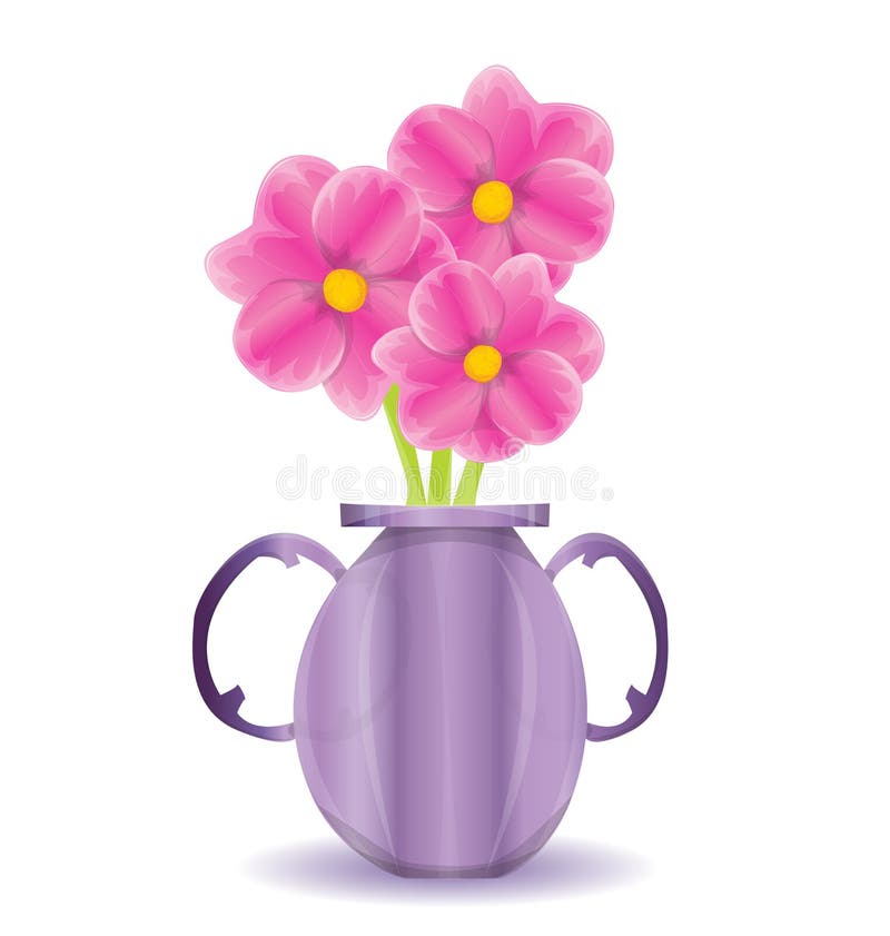 Flowers in vase stock vector. Illustration of greeting - 31313419