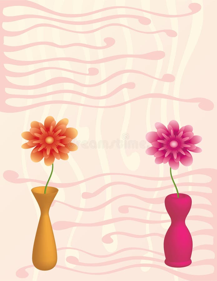Flowers in vases stock vector. Illustration of bloom - 10336200