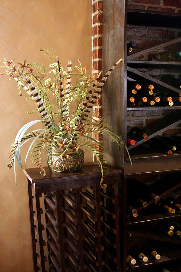 Flowers and wine rack stock photo. Image of decoration 7440900