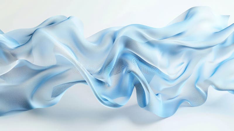 AI generated Flowing Abstract Blue Fabric Background Soft, Smooth, Elegant Textured Waves.