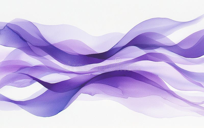 Flowing abstract purple waves on a light background showcasing fluid patterns and shapes reminiscent of soft royalty free illustration