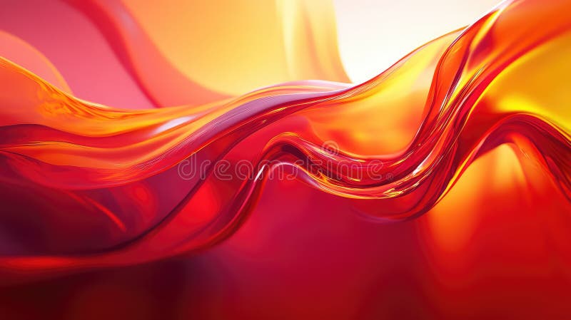 Flowing abstract red and orange liquid waves background royalty free illustration