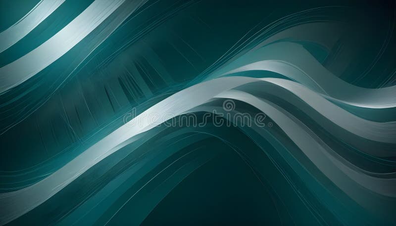 Flowing, abstract waves of turquoise and silver create a dynamic and elegant design. vector illustration