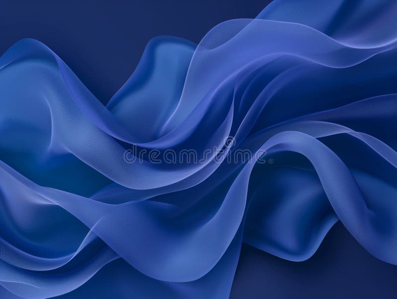 Flowing Blue Fabric Waves royalty free stock image