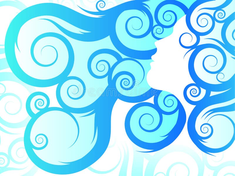 Flowing Hair Blue Logo - wide 7