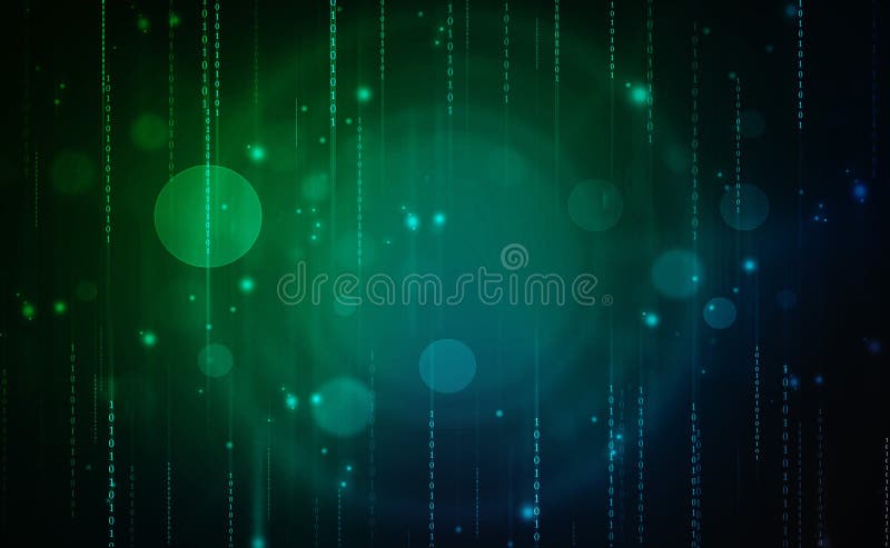 Flowing Number One and Zero Text in Binary Code Format in Technology ...