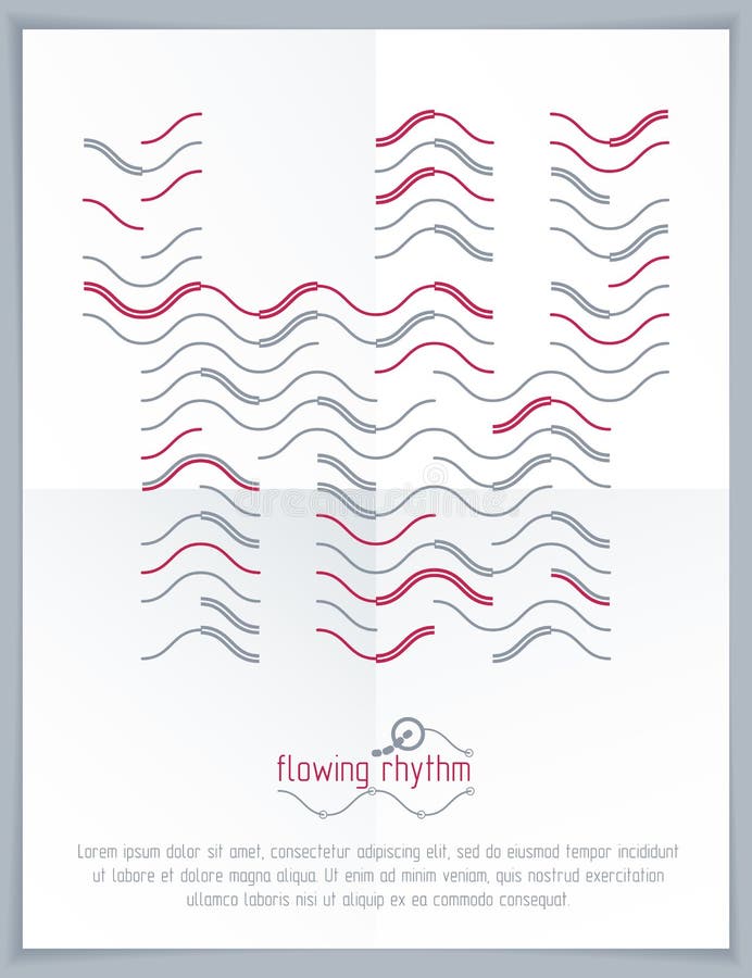 Flowing rhythm, abstract wave lines vector background for use as