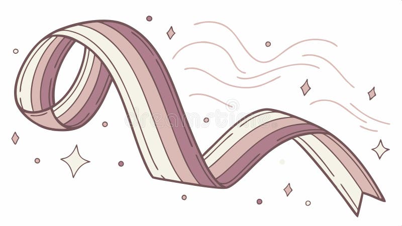 Flowing ribbon with butterflies, decorative design vector design Generative AI vector illustration