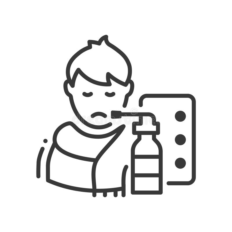 Flu Line Design Style Single Isolated Icon Stock Vector Illustration Of Medical Sick Flu Line Design Style Single Isolated Icon Stock Vector Illustration Of Medical Sick