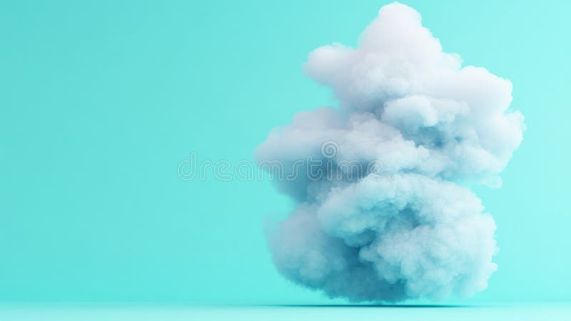 Fluffy Cloud on Teal Backdrop Abstract Dreamy To zdjęcie zostało stworzone przy użyciu generacyjnej AI.