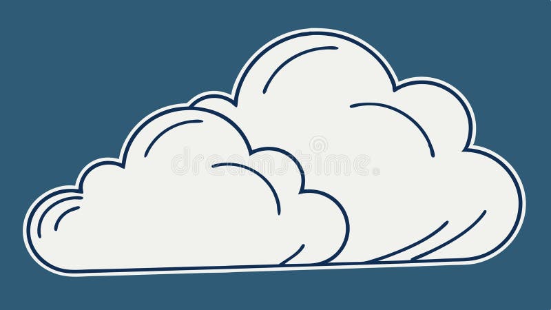 Fluffy Cloud Vector Illustration, Weather, Sky Digital Storage, vector design Generative AI vector illustration