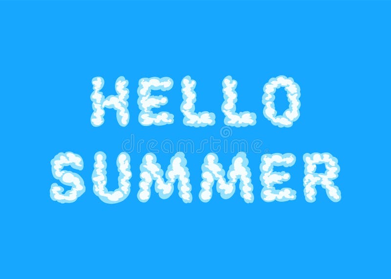 Fluffy CloudHello SummerText dla projektów sezonowych royalty ilustracja