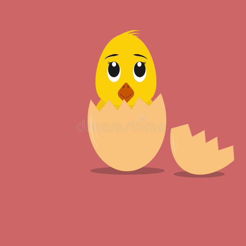 Fluffy little cartoon chick hatched from an egg royalty free illustration Fluffy little cartoon chick hatched from an egg royalty free illustration
