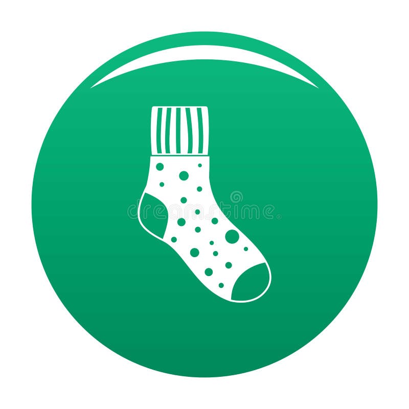 Fluffy Sock Icon Vector Green Stock Vector Illustration of fuzzy