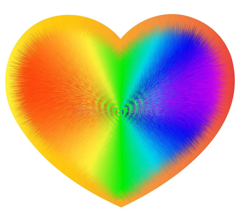 Fluffy Soft Cute Rainbow Heart EPS10 Stock Vector - Illustration of ...