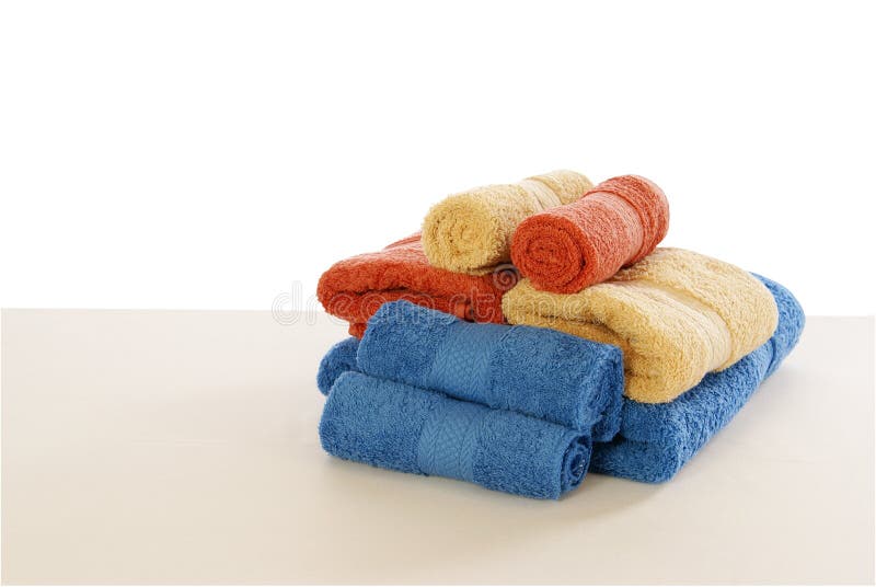Fluffy Towels stock photo. Image of cloth, bath, cream 4062302