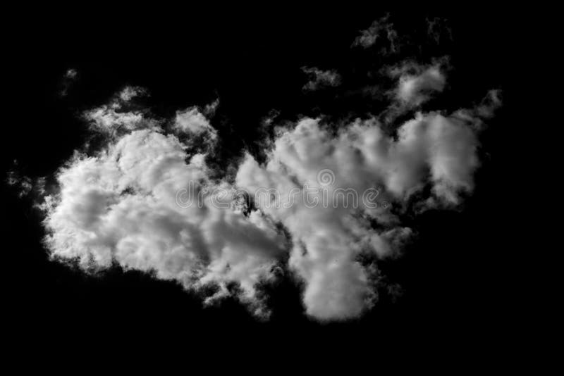 Fluffy White Clouds Isolated on a Black Background. Stock Image Image