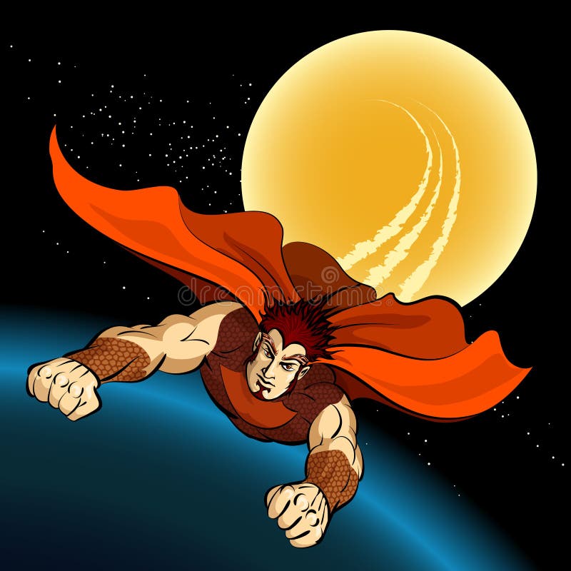 FliegenSuperheld vektor abbildung. Illustration von