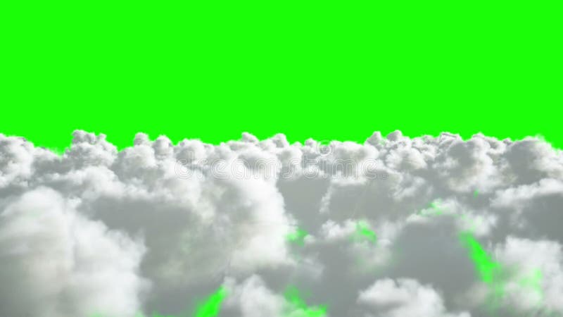 Flug über den Wolken Realistische Animation 4K Grüner Bildschirm