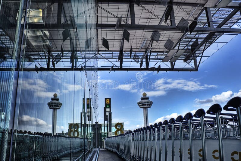 Flughafen-T3 Singapur-Changi lizenzfreie stockfotos Flughafen-T3 Singapur-Changi lizenzfreie stockfotos