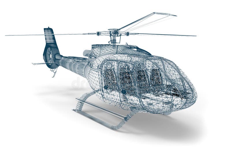 Flugzeug-computergesützte Konstruktion stock abbildung